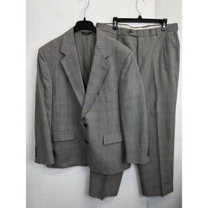Vintage Hunter Haig Men's 2 Pc Set 44R‎ Blazer 36x31 Pant USA Made Plaid Jacket
